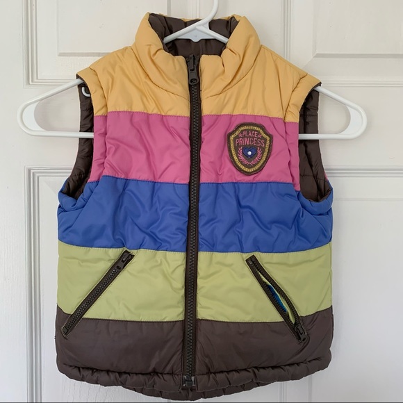 Lot of 3 Girl’s 4 Puffer Vests Children’s Place & Lands’ End Pinks / Brown EXC - Picture 7 of 15